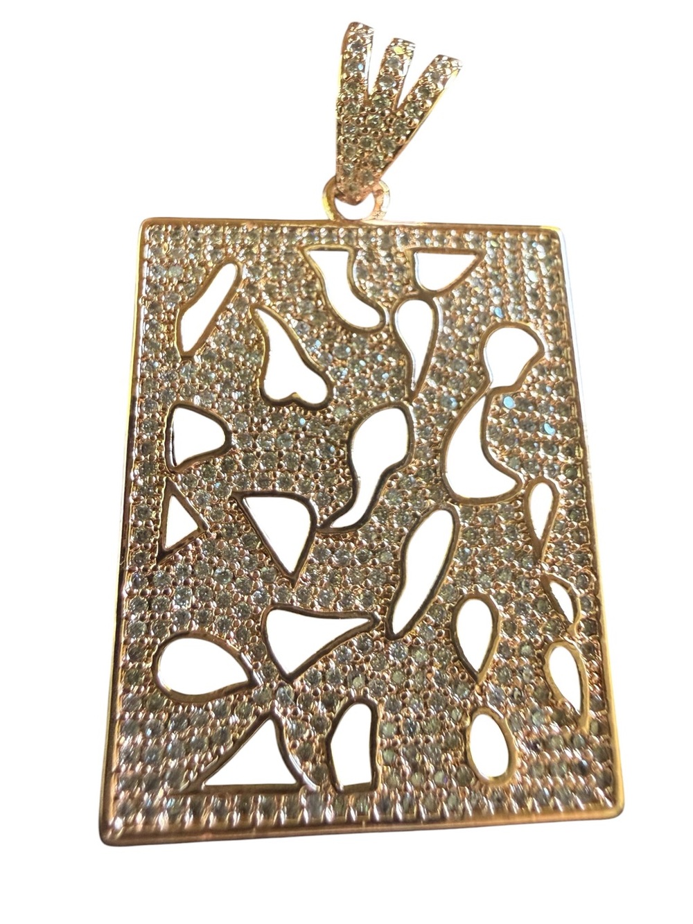 New Freida Rothman Rose Gold & Pave Crystal Pendant